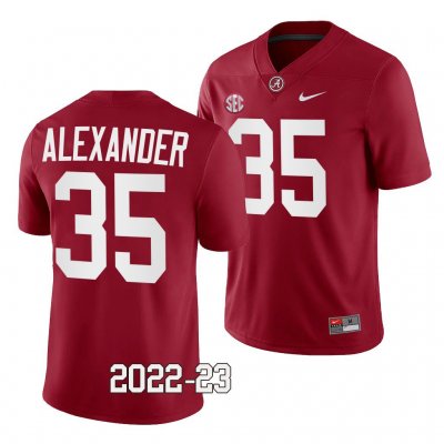 Men's Alabama Crimson Tide #35 Jeremiah Alexander 2022-23 Crimson NCAA College Football Jersey 2403VJXI8